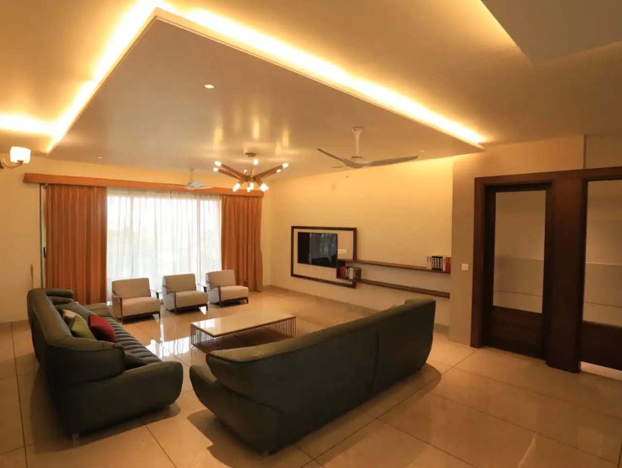 Living Room with Cove Lighting